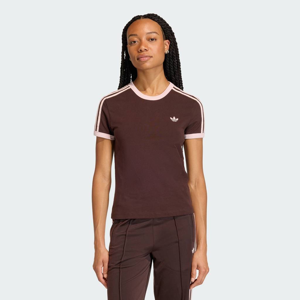 adidas Lifestyle 3 STRIPES SLIM TEE Women Brown KC9017