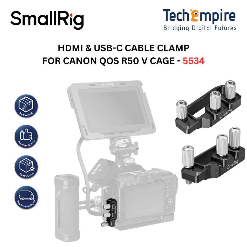 SMALLRIG HDMI & USB-C CABLE CLAMP สําหรับ CANON QOS R50 V CAGE - 5534