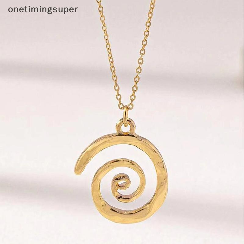 สร้อยคอจี้เกลียวโลหะ Hollow Vortex สำหรับผู้หญิงและผู้ชาย สร้อยคอน่ารักแบบ OTP