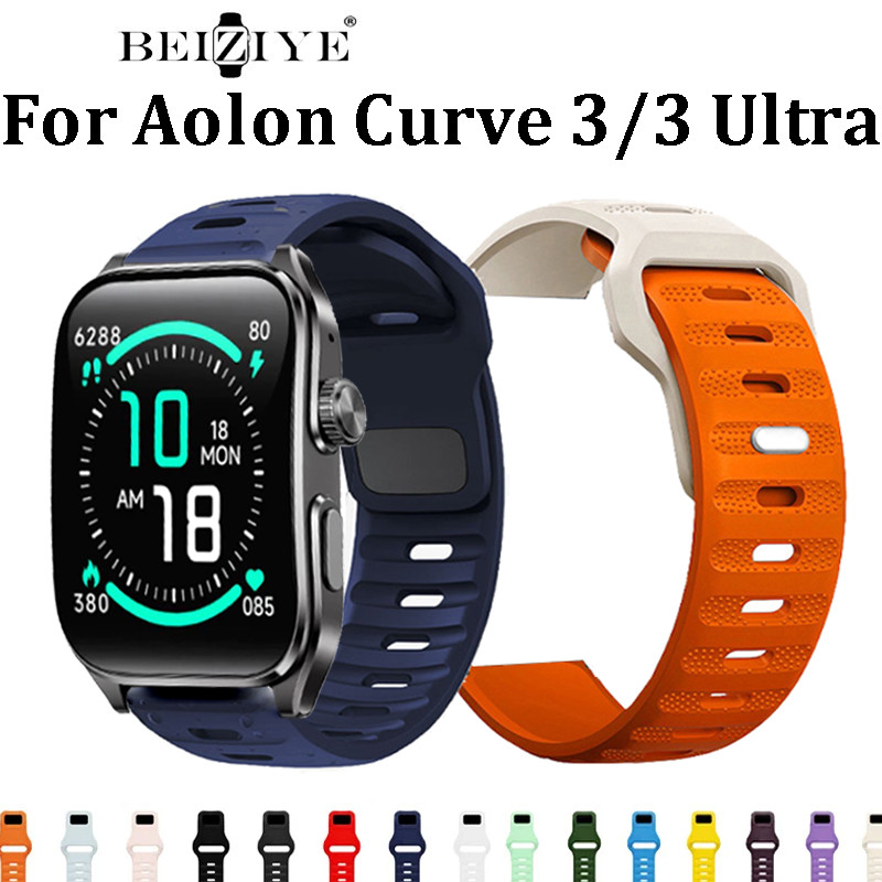 สายรัดซิลิโคนสําหรับ Aolon Curve 3 Ultra Strap คุณภาพสูงกีฬาสายรัดข้อมือสําหรับ Aolon Curve 3 Band อ