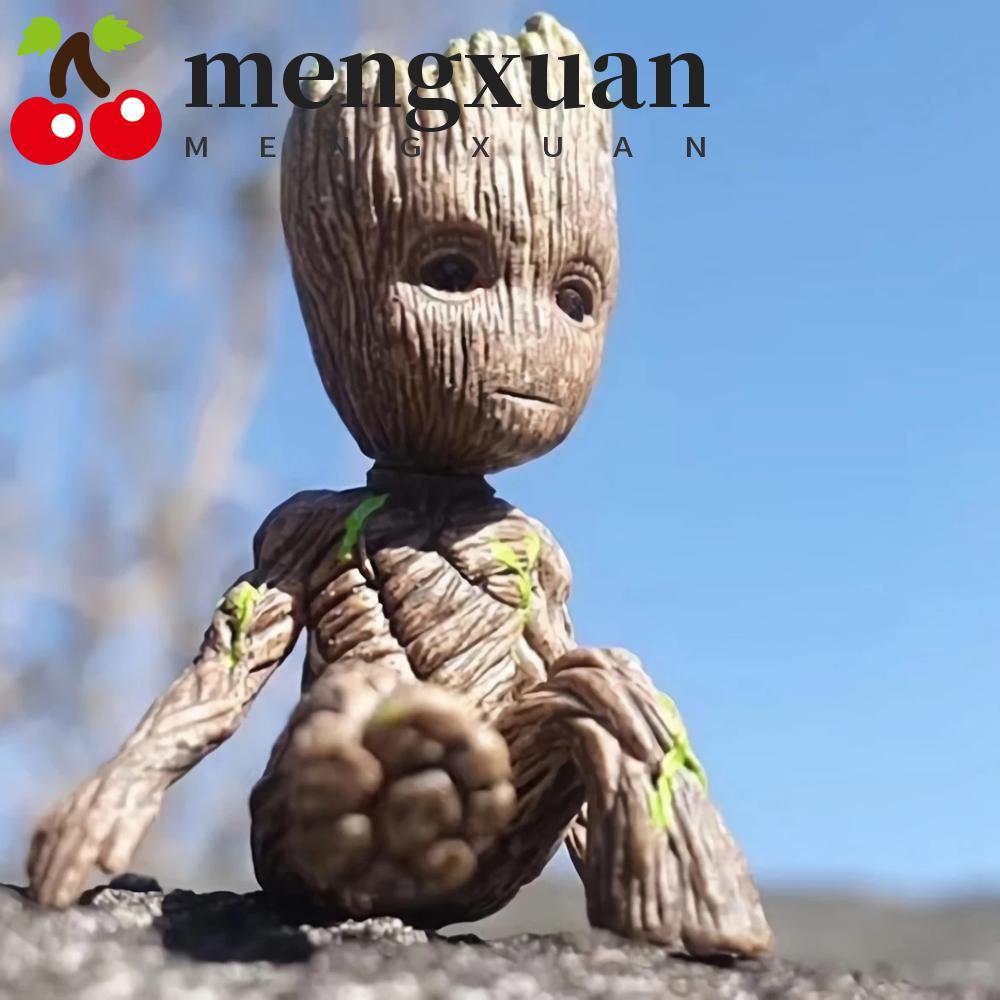 MENGXUAN Tree Man Groot รูปของเล่นตุ๊กตา Avengers นั่ง Mini Groot