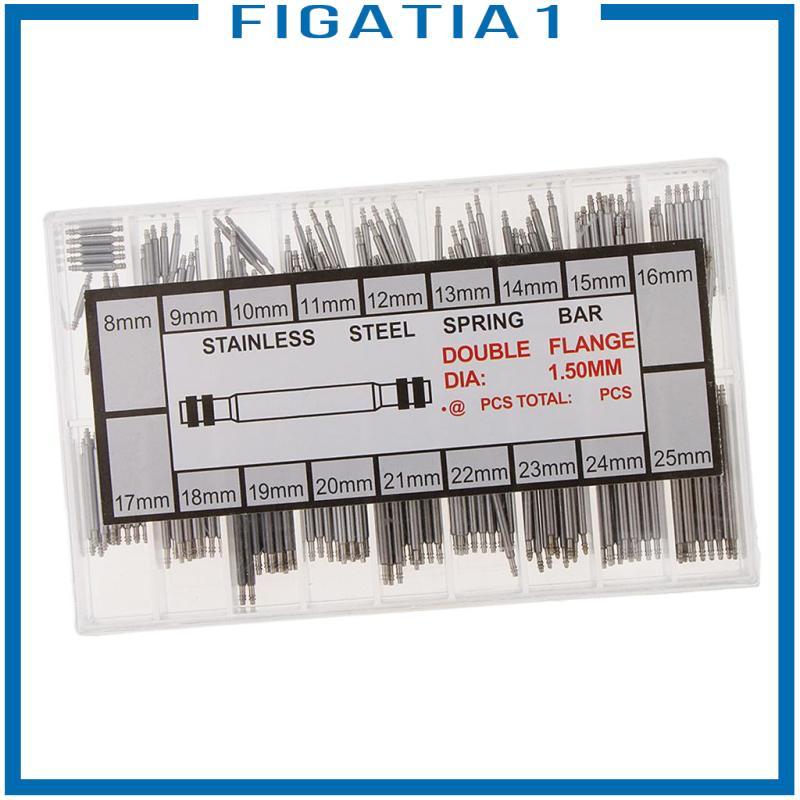 [figatia1] Silver Stainless Steel 8-25mm Watch Band Spring Bars Strap Pins Repair