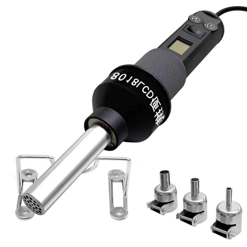 8018 lcd แบบพกพาควบคุมอุณหภูมิ Hot Air 850 อุตสาหกรรมเครื่องเป่าลมร้อนจอแสดงผลดิจิตอล Hot Air