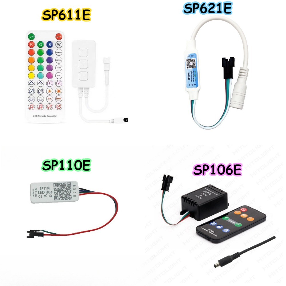 DC5-24V SP611E บลูทูธ App ในตัว Mic เพลง Controller สําหรับ WS2812B WS2811 Controller แอดเดรส LED พิ