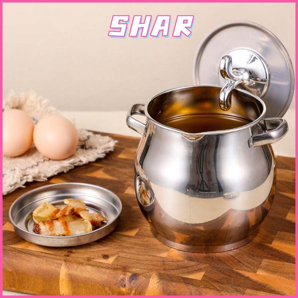 SHAR หม้อกรองน้ํามัน, Lard Filter ถังกรองสแตนเลส,คอนเทนเนอร์ 1.5/3.5L Grease Keeper ขวดน้ํามันห้องคร