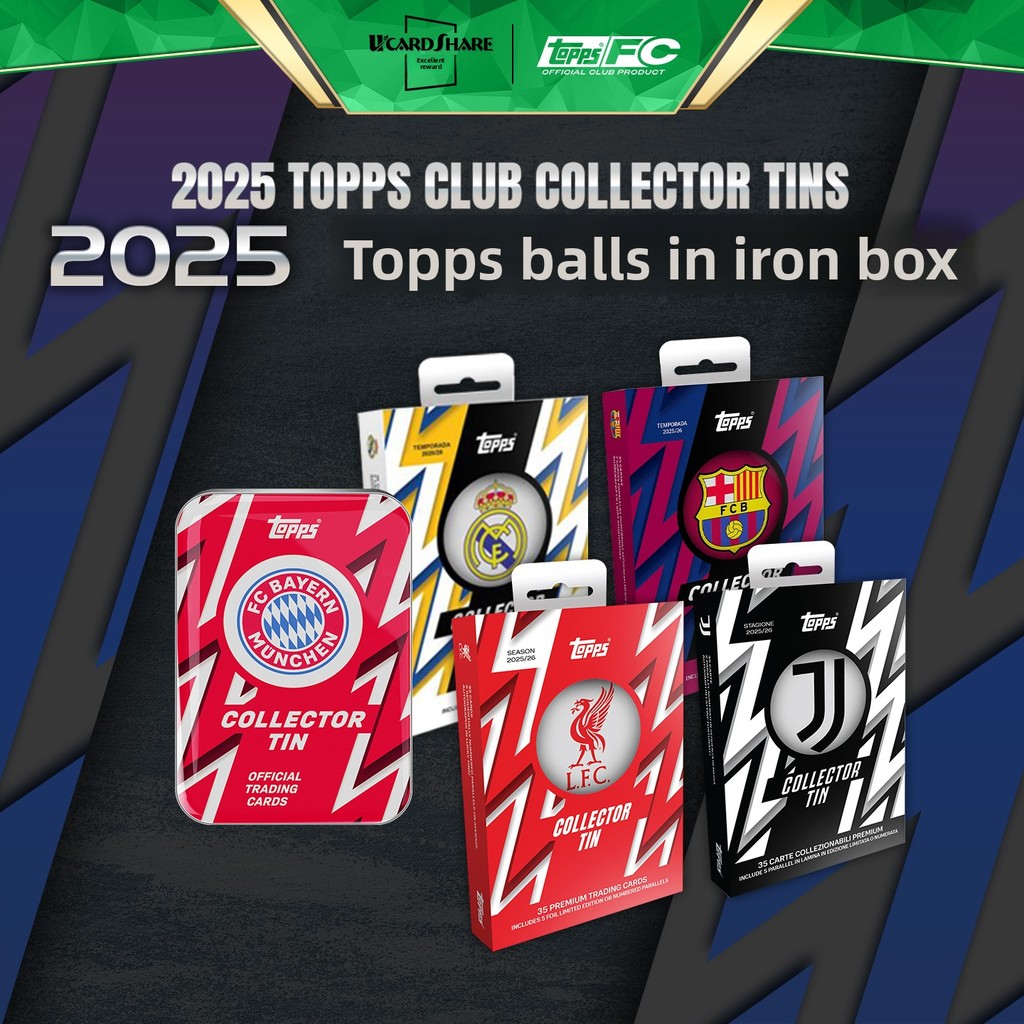 25-26 Topps Manchester United Manchester City Arsenal Juventus Tins Box Football Star Cards Collection Cards