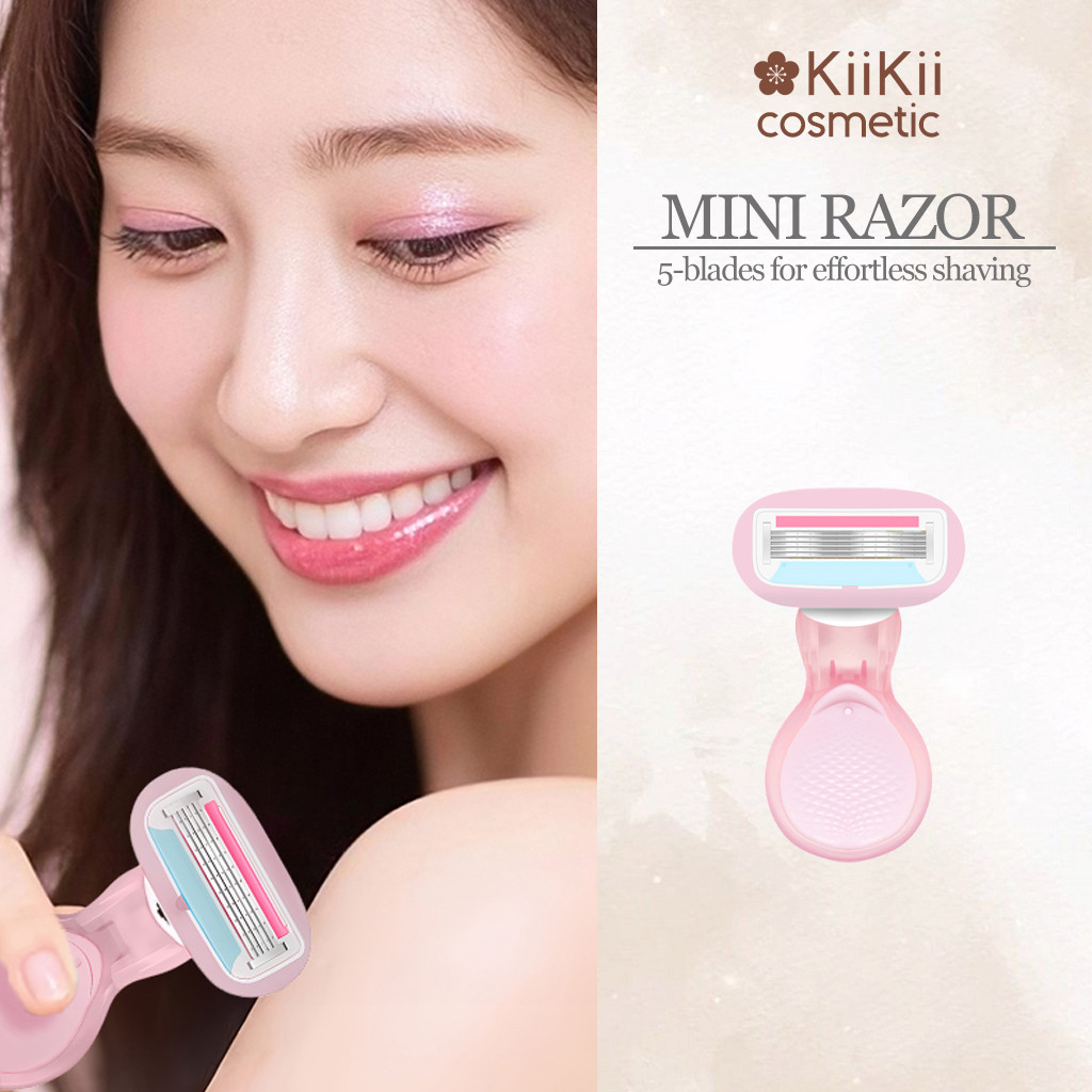 KiiKii Cosmetic มีดโกนขน เครื่องโกนขนผู้หญิง ที่โกนขน เปลี่ยนใบมีดได้ ใบมีดโกน 5 ชั้น ใช้งานง่าย