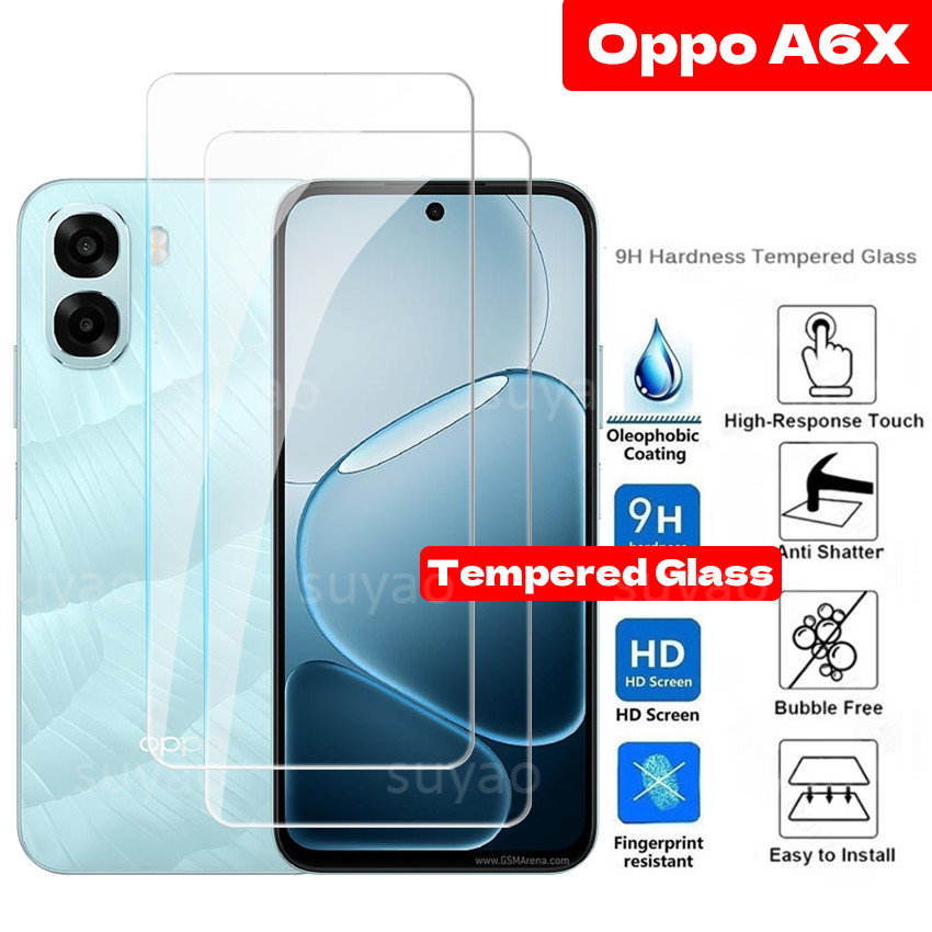 5 ชิ้นสําหรับOppo A6X A6 X 2025 โทรศัพท์กระจกนิรภัยใสOppoA6X OppoA6 ป้องกันหน้าจอฟิล์มHD 9Hโปร่งใสฝาครอบ