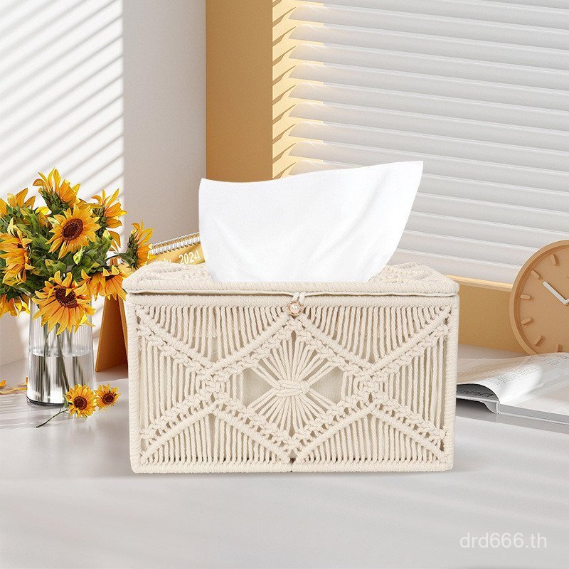 การจัดเก็บการจัดเก็บทอกล่องเก็บกล่องกระดาษทิชชูที่ทําด้วยมือการจัดเก็บตะกร้าเก็บกล่องกระดาษสร้างสรรค