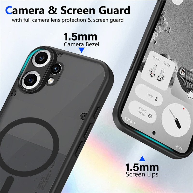 สําหรับ OnePlus Noting CMF Phone 2 Pro 5G, เคสโทรศัพท์สีดําโปร่งใสฝ้าขายดี, PC ชาร์จไร้สายฝาครอบป้องกันการตกกระแทก ราคา ถูกที่สุด ดีลบีเคเค แกลเลอรีภาพที่ 3