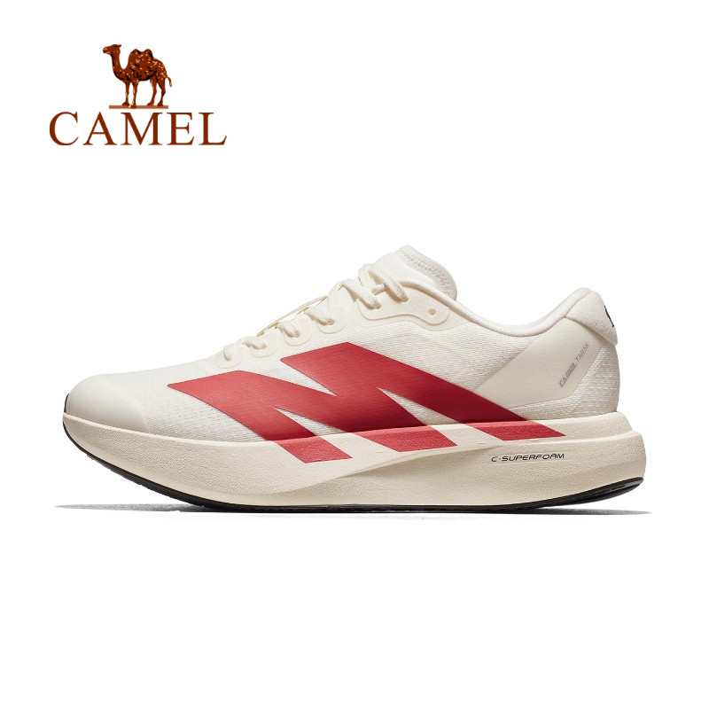 Camel คาร์บอน 5เค รองเท้าวิ่งแผ่นคาร์บอนพื้นหนาพร้อมตาข่ายระบายอากาศกันกระแทกรองเท้ากีฬาลําลองน้ําหนักเบา