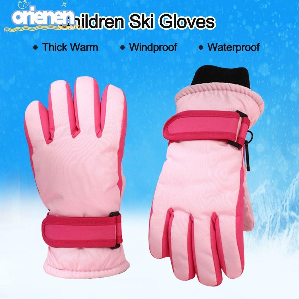 ORIEN ถุงมือสกีสําหรับเด็กฤดูหนาวกันน้ํากันลื่นหนาอบอุ่น