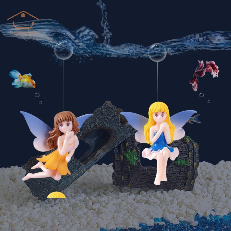 FIN การ์ตูนถังปลา Decor Mini Diver จําลองลอย Mermaid Aquarium ถังปลาตกแต่ง Kiki จี้ Aquarium อุปกรณ์