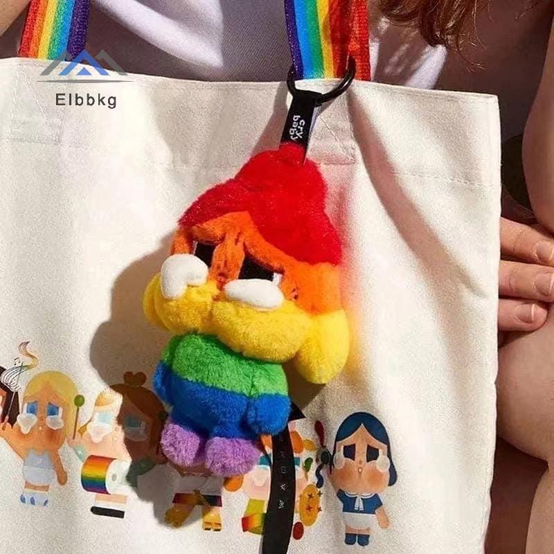 EIbbkg น่ารักสายรุ้งร้องไห้ตุ๊กตาตุ๊กตาจี้พวงกุญแจกระเป๋าแขวนตกแต่งของขวัญลดราคา