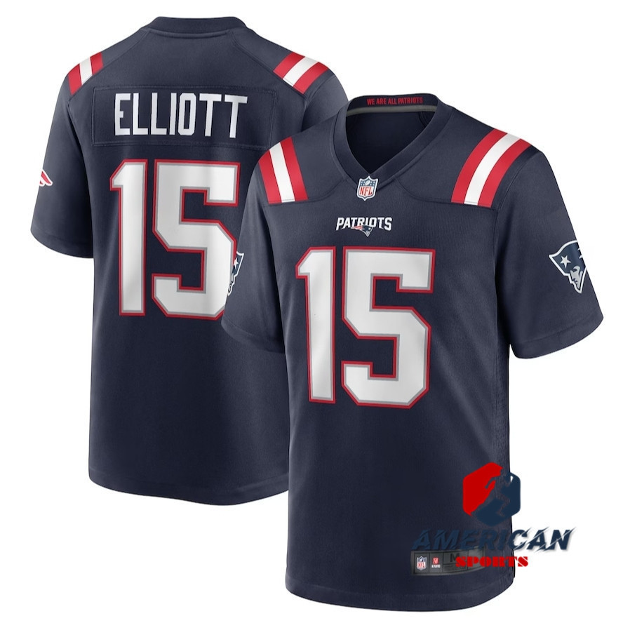 เสื้อยืดฟุตบอลอเมริกัน New England Patriots ลาย Ezekiel Elliott