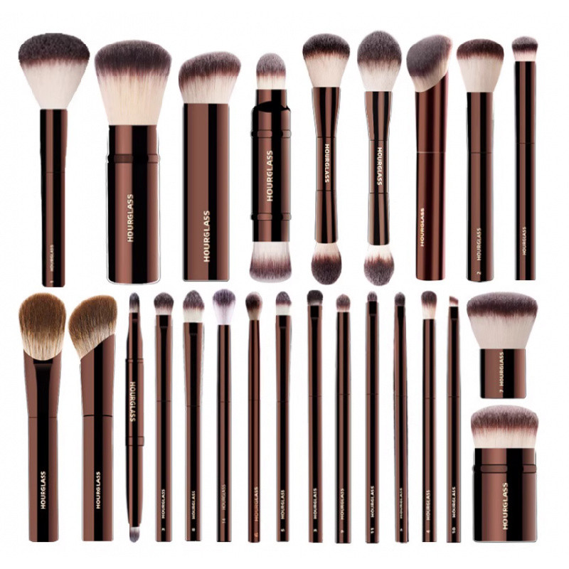 Hourglass Crescent Medium Foundation Brush Fiber Gross Beauty Tools Loose Powder Brush แปรงแต่งหน้าหน้าชุดแปรง