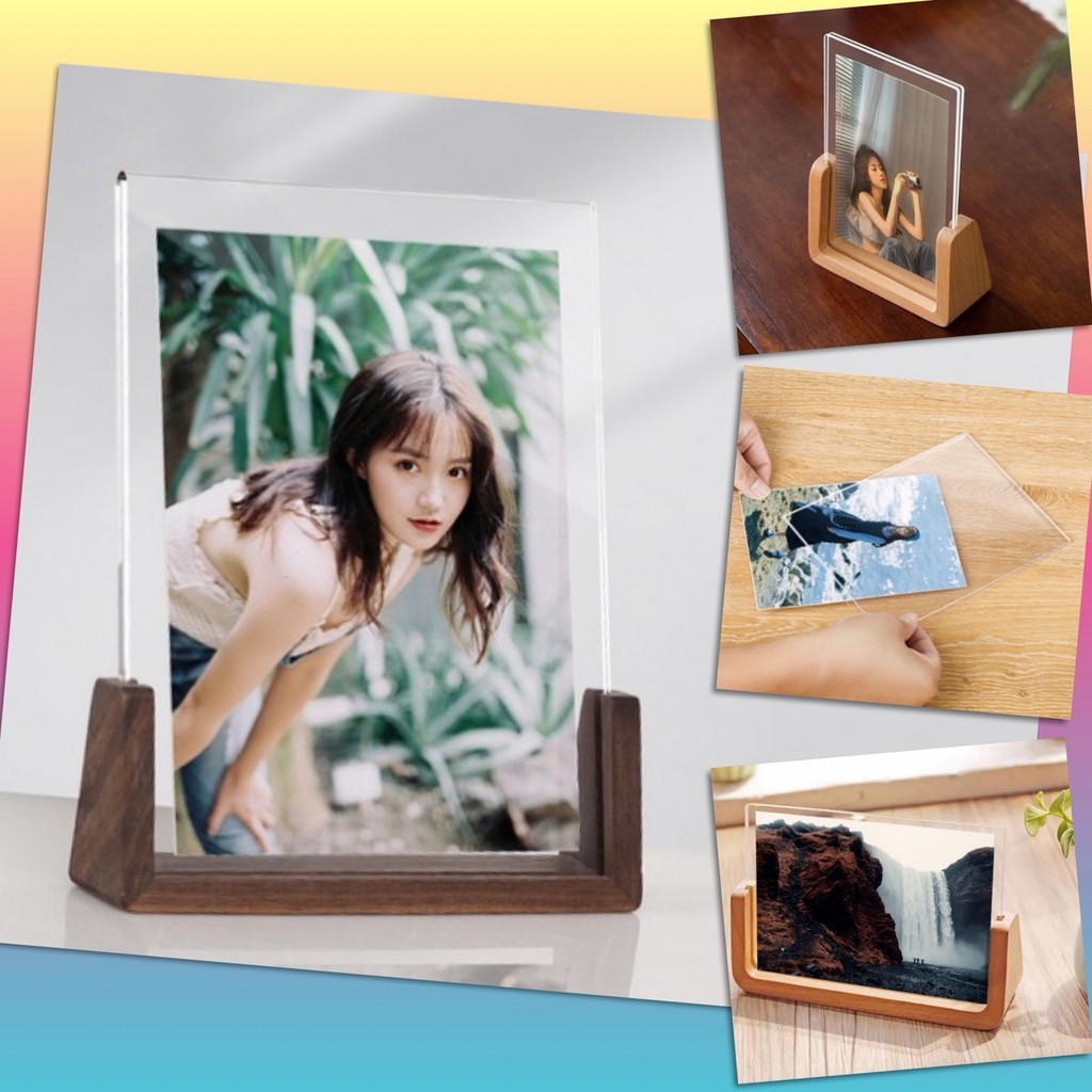 💢 กรอบรูป ไม้แท้ อะคริลิค ขนาด A4 6x4 นิ้ว มินิมอล แบบตั้งโต๊ะ ตกแต่งบ้าน กรอบป้าย ประกาศนียบัตร ภพ.20 ป้ายประกาศ 💢