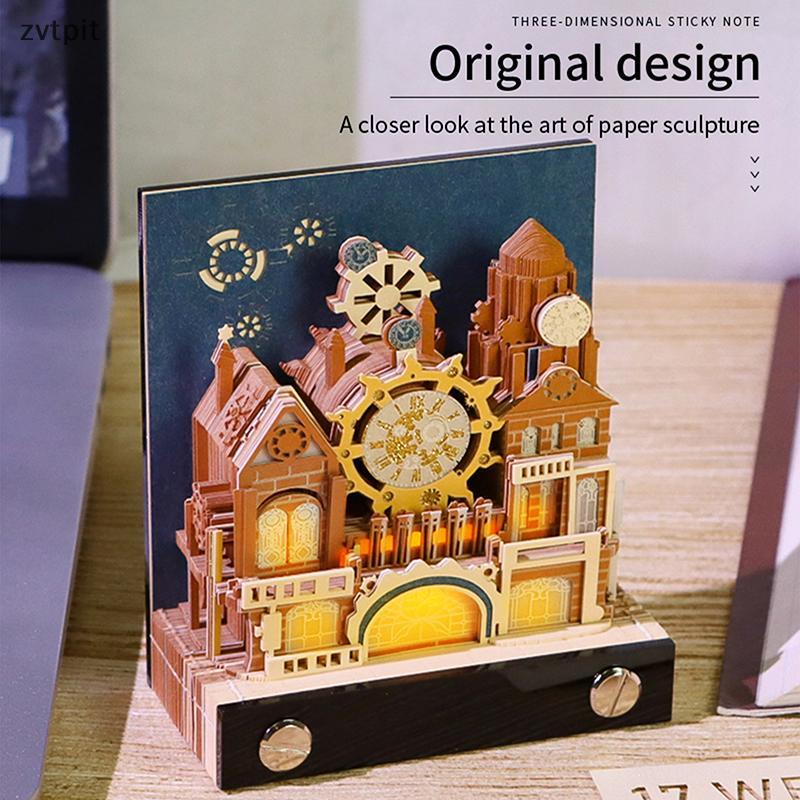 [ZPT] ปฏิทินชิ้นเวลา 2026 ปฏิทินตั้งโต๊ะพร้อมไฟ LED 3D ปฏิทินฉีกขาดกระดาษแกะสลัก Art Pad Notepad ของขวัญสําหรับคริสต์มาสพิธีขึ้นบ้านใหม่เดสก์ท็อปตกแต่ง TH - รูปที่ 3