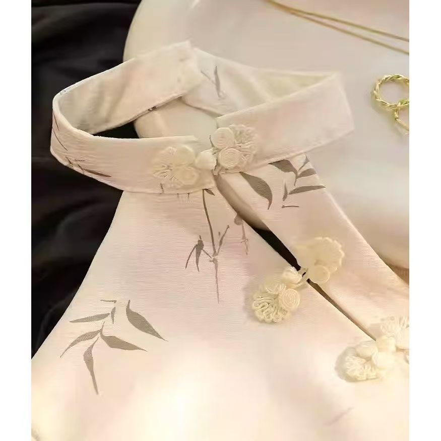 เสื้อดesignสไตล์จีนแบบดั้งเดิม พร้อมกางเกงขายาวและท้อปปิดไหล่สำหรับสาวๆ - รูปที่ 2