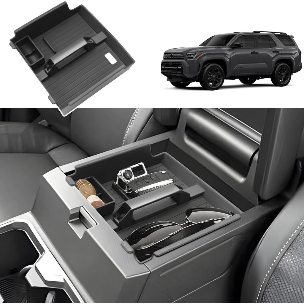 2025 4Runner คอนโซลกลางสําหรับ Toyota 4Runner (All Trims),ขนาดเล็ก Handle & ผู้ถือเหรียญ,พลาสติก ABS
