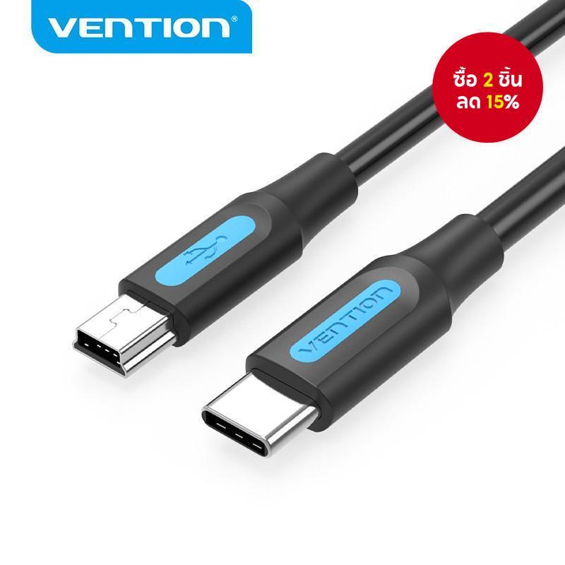Vention สายเคเบิล USB C เป็น Mini B สําหรับโทรศัพท์ แล็ปท็อป Carmera DV เครื่องบันทึกในรถยนต์ Mini B เป็น Type C