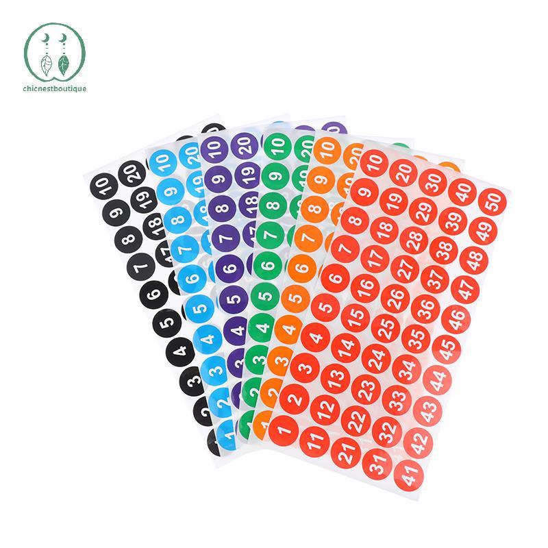 [Chicnest] 4Sheets 2.54 ซม.สติ๊กเกอร์ดิจิตอล 1-200 Consecutive Number Self-Adhesive Labels DIY ยาทาเล็บขวดบนโต๊ะอาหาร Scrapbooking Decor BU
