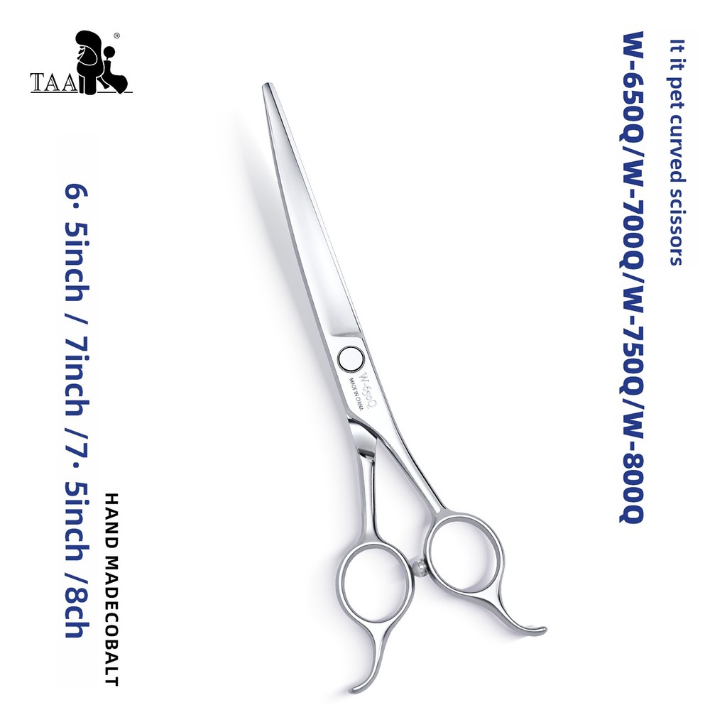 Tata TAA6.5\7\7.5\ 8 นิ้ว Nice Series W650Q Pet Groomer กรรไกรขนาดเล็กขนาดใหญ่โค้งกรรไกรรอบแพคเกจ