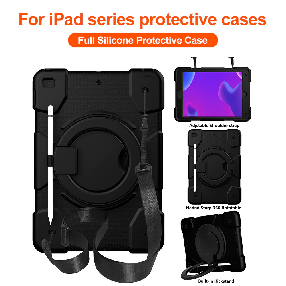 เคสสำหรับ For iPad ไอแพด 11th 10th 7th 8th 9th Gen 10.2 "2019 2020 2021 Air4/5 10.9 Air11ขาตั้งขนาดใหญ่พร้อมสายคล้องไหล่