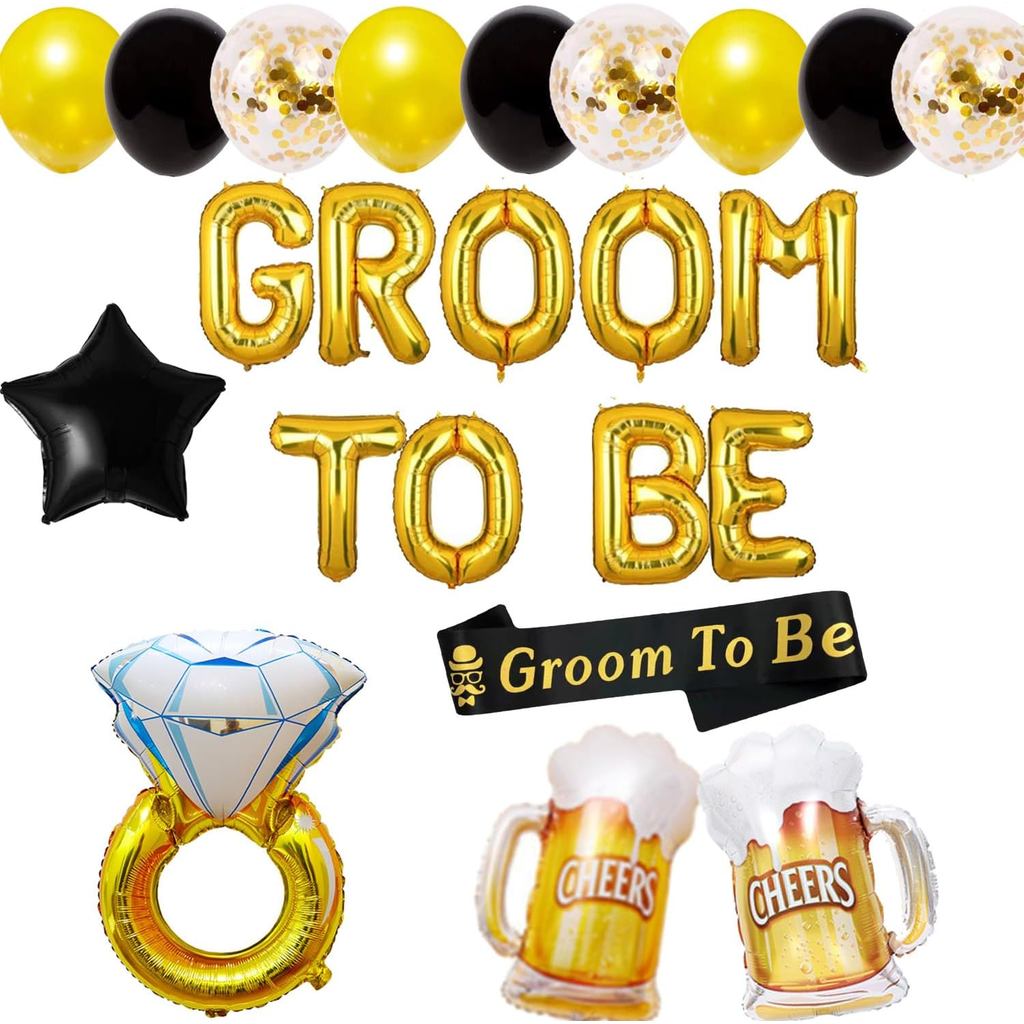 Bachelor Party Decorations for Men, Groom To Be Decorations, Groom To Be Sash Balloons, Stag Night E