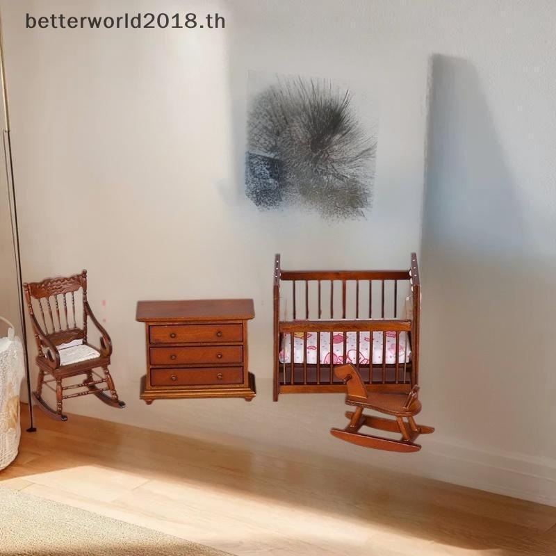 [bet] 1 ชุด Miniature ยุโรปเฟอร์นิเจอร์ห้องนอน 1:12 ตุ๊กตาห้องครัวฉากโต๊ะทําอาหารอ่างล้างจานตู้ของเล