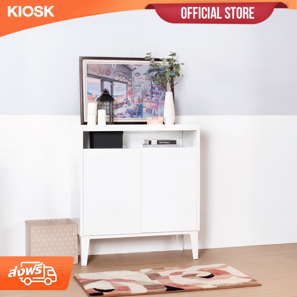 [จัดส่งพร้อมติดตั้งฟรี] KIOSK ตู้โชว์ SLIK 2บานเปิด ขนาดW100 cm.* H112 cm. * D44 cm.