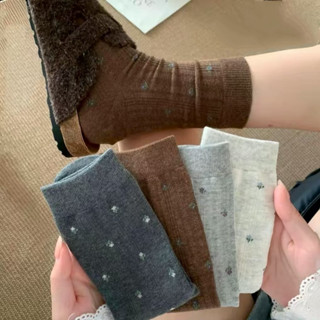 ถุงเท้าผู้หญิงทันสมัย ถุงเท้าผู้หญิงสไตล์เรโทร วัสดุผ้าฝ้ายแ…