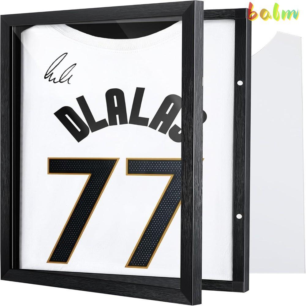 BALM Jersey Frame Display ,แก้วอะคริลิควิศวกรไม้เสื้อฟุตบอลกรอบ,ของขวัญ 1814 นิ้วสีดํา Magnetic Attraction Display Band เสื้อยืด