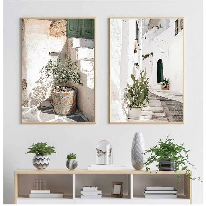 Puglia ต้นไม้ประตูพิมพ์อิตาลีภูมิทัศน์ Wall Art ภาพวาดผ้าใบการถ่ายภาพโปสเตอร์และพิมพ์ภาพสําหรับห้องน