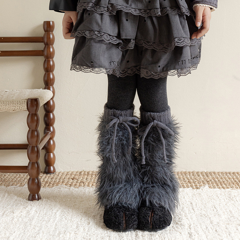 ถุงเท้าแบบตุ๊กตาหนามากสำหรับฤดูหนาว สีน้ำตาลอบอุ่นและแฟชั่น - รูปที่ 3