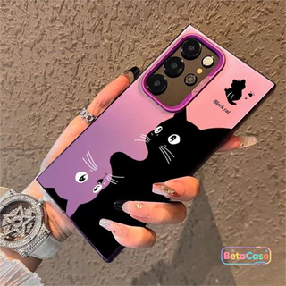 เคสโทรศัพท์ลายน้องแมวดำสุดน่ารัก Phone Case for Samsung S30U, S25, S25Ultra, S24Ultra, S24, S23, S22, S22U, S21, S20FE
