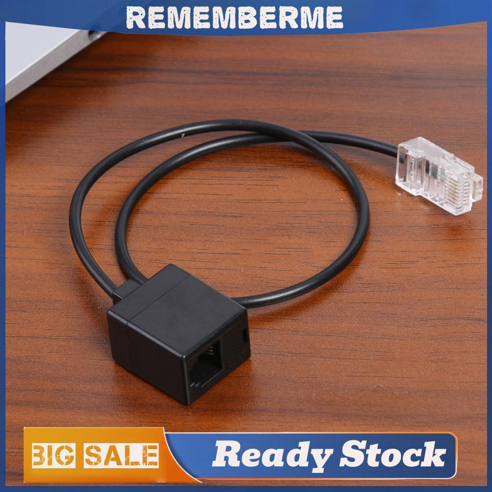 อะแดปเตอร์ชุดหูฟัง Male RJ45 8P8C Plug to Female RJ11 6P4C Socket Converter Cable