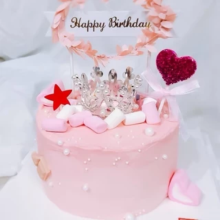 👑ร้านไทย พร้อมส่ง👑 อุปกรณ์ตกแต่งเค้ก Topper มงกุฎเจ้าหญิง ประดับไข่มุกคริสตัล ขนาดเล็ก จำนวน 1 ชิ้น สีทองสีเงิน C52