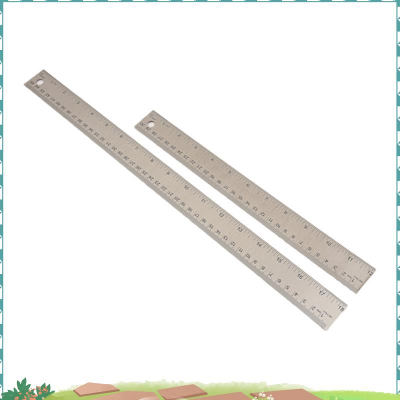 Uejfrdkuwg ไม้บรรทัดสแตนเลสพร้อมจุกแบ็คติ้ง:(12+18 นิ้ว) ไม้บรรทัดสแตนเลส ไม้บรรทัดกันลื่นพร้อมนิ้วแ