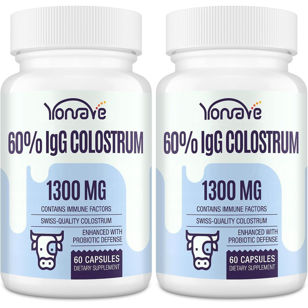 อาหารเสริมแคปซูล Bovine Colostrum 1300mg - สูงพิเศษ 60% IgG Bovine Colostrum - Gut กระดูก ออกกําลังก