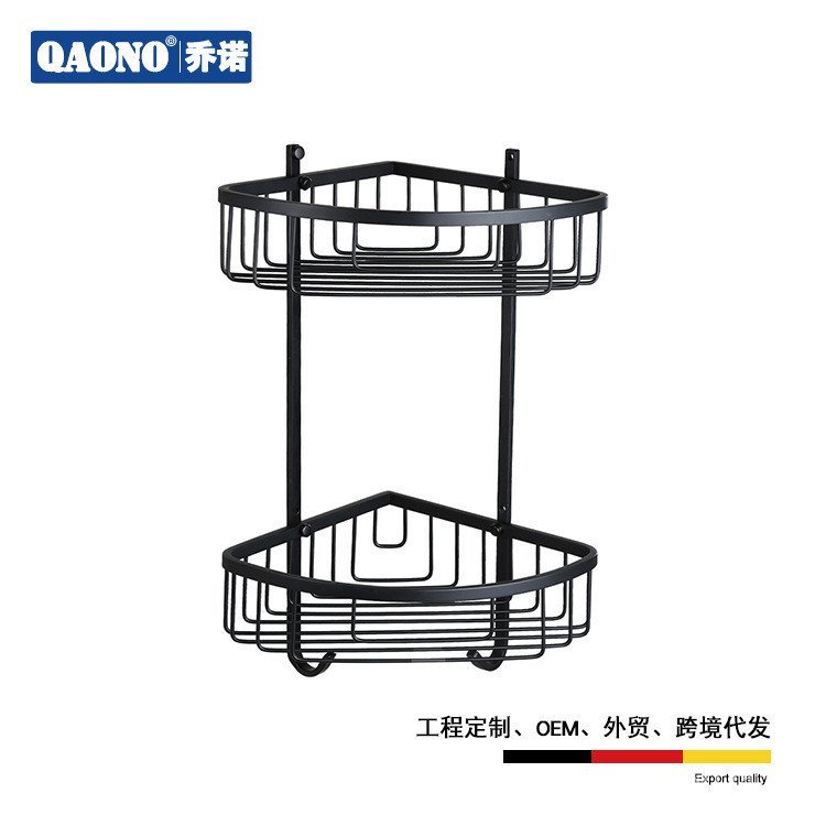 S210WL-2 ชั้นวางสองชั้นโรงแรมสแตนเลสตะกร้าเก็บห้องครัวห้องน้ําสามเหลี่ยมวิศวกรรมตะกร้าสุทธิ RC9L