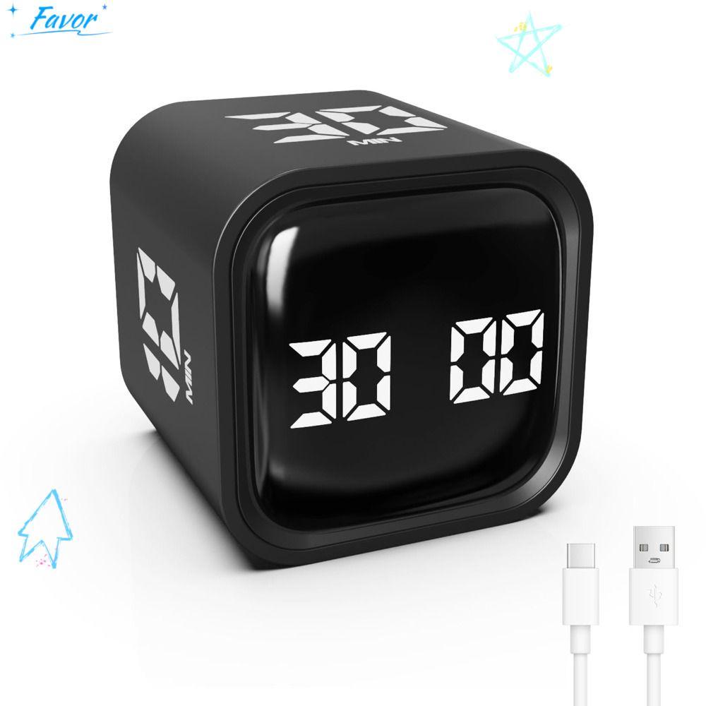 FAVOR Digital Cube Timer, การหมุนจับเวลา Gravity Sensing Pomodoro Timer, 3 ปริมาณปรับที่กําหนดเองนับ