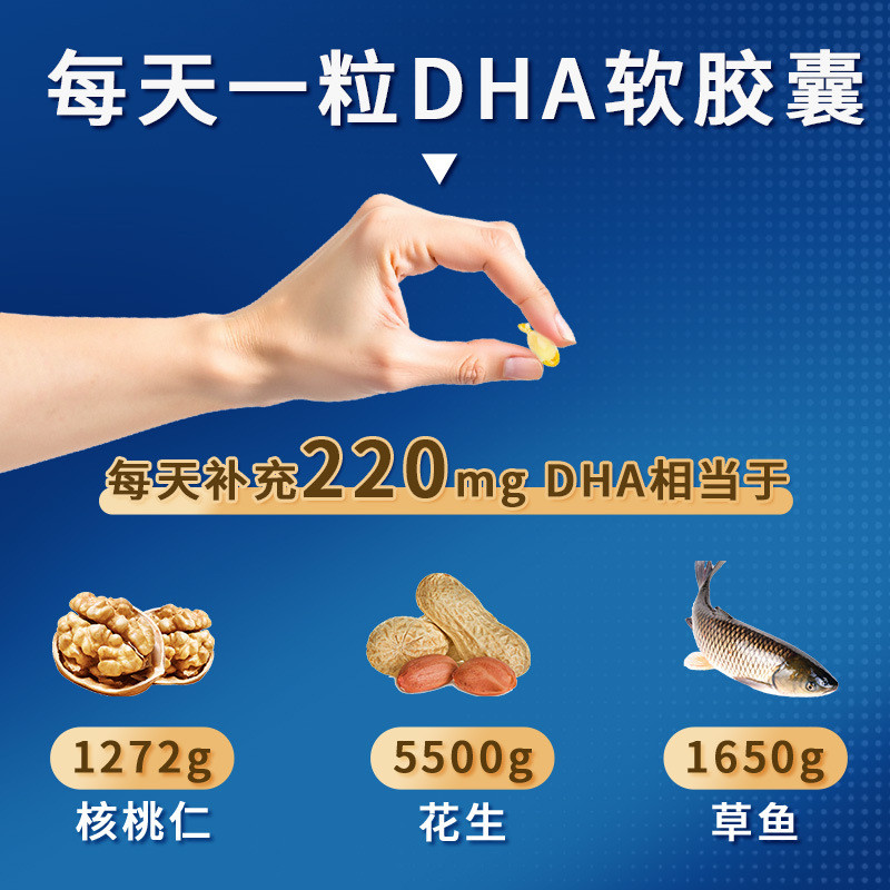 Dha Algae Oil ARA OEM Omega 3 Phospholipid Serine Customized Cerebropeptide Blue Hat dha Soft Capsul