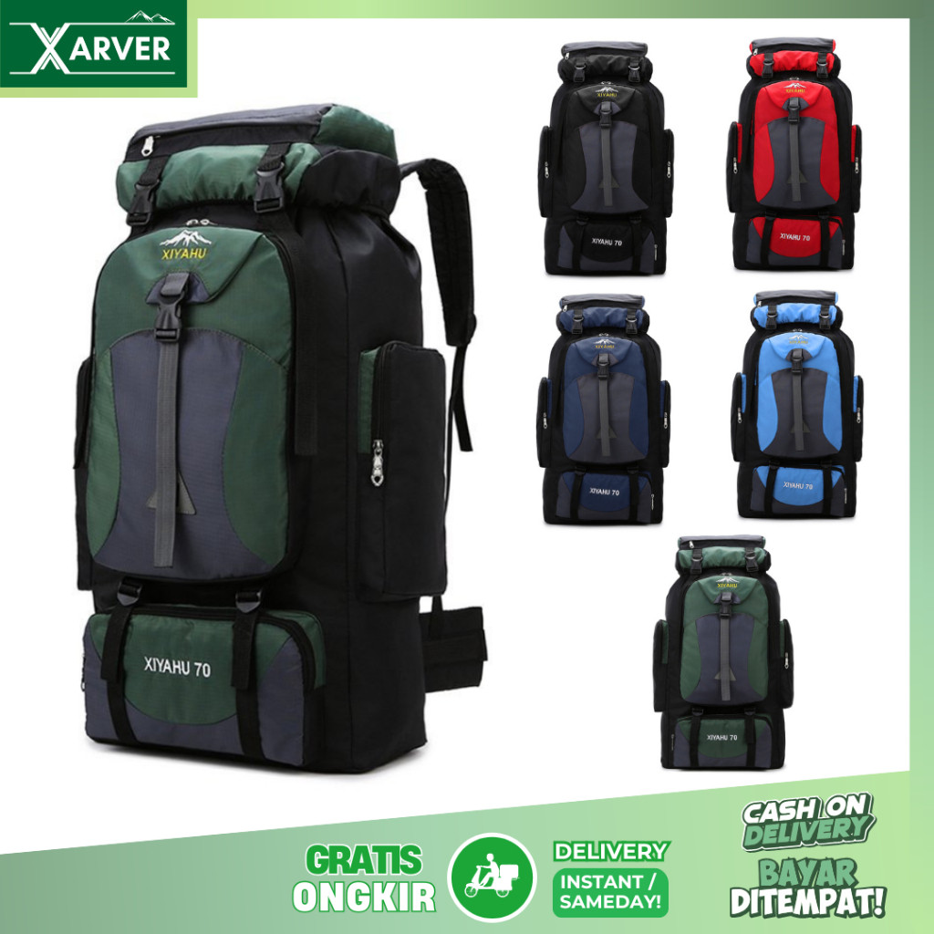Ragga Store - 70L Mountain Hiking Backpack Outdoor Travel Camping Carrier Backpack Waterproof Jumbo 