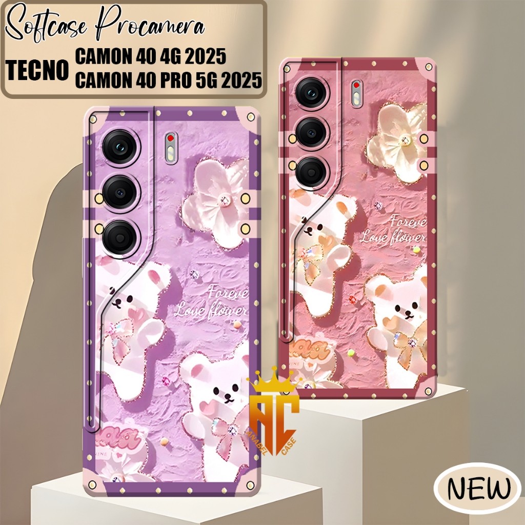 Softcase Tecno Camon 40 4G / Tecno Camon 40 Pro 4G / 5G 2025 ปลอกหมีน่ารักล่าสุด - เคส tecno Camon [