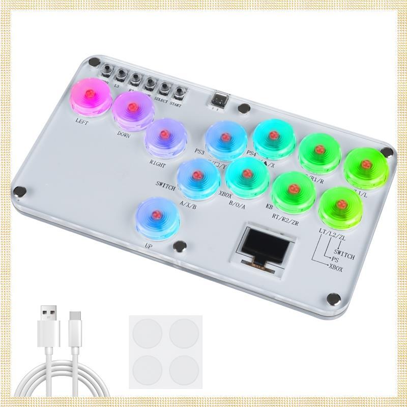 Fighting Stick Controller คีย์บอร์ดเกมต่อสู้แสง RGB สีสันสดใสสําหรับสวิตช์พีซี