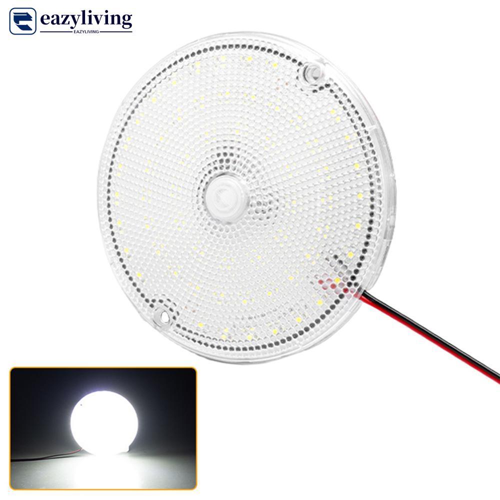 EAZYLIVING รถบรรทุก RV 12-85V แรงดันไฟฟ้ารอบ 60LED ภายใน Cab โคมไฟอ่านหนังสือ Cargo เพดาน Carriage L