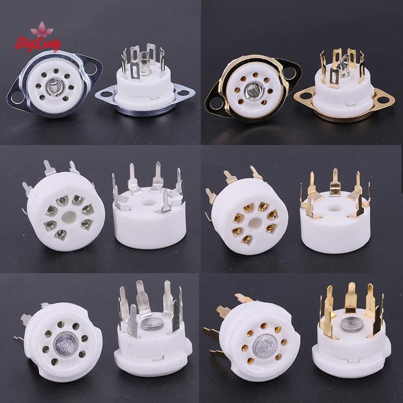 Biglady 1PCS 6AQ5 EAA91 6J1 6J2 6X4 6Z4 ซ็อกเก็ต Gold-plated ซ็อกเก็ตสําหรับ 7Pin B7G เครื่องขยายเสี