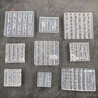 [maybeauty] แม่พิมพ์เล็บ 3D ดอกไม้น้ําแข็งขนมปังแมงกะพรุน Fox Eyeball Stamping Stencils UV Gel Polish Art Mould ซิลิโคนแกะสลักเครื่องมือ DIY ออกแบบเล็บ Charm ตกแต่งแม่แบบ {TH}