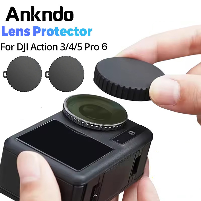 Ankndo กล้องเลนส์ป้องกันหมวกสําหรับ DJI Osmo Action 3 4 5 Pro 6 Non Slip ซิลิโคนกันฝุ่นกล้องสําหรับ DJI Action 5Pro